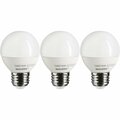 Sunlite LED G16 Globe Light Bulb, 5W 40W=, 350 Lumens, Dimmable, Medium E26 Base, Frosted, 3PK 40287-SU